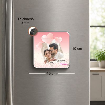 Personalized Musical Fridge Magnet Custom with Photo & Song Rechargeable Speaker & On/Off Button Birthday Gift for Wife & Girlfriend for Wife